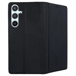 Telefontok Samsung Galaxy S26 - fekete mágneses szilikon keretes könyvtok-2