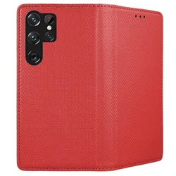 Telefontok Samsung Galaxy S26 Ultra - piros mágneses szilikon keretes könyvtok-2