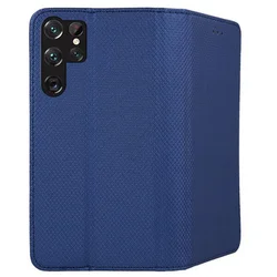 Telefontok Samsung Galaxy S26 Ultra - kék mágneses szilikon keretes könyvtok-2