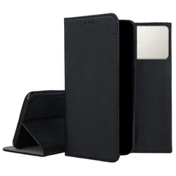 Telefontok Samsung Galaxy S26 Edge - fekete mágneses szilikon keretes könyvtok-3