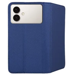 Telefontok Samsung Galaxy S26 Edge - kék mágneses szilikon keretes könyvtok-2