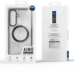 Telefontok Samsung Galaxy S26+ Plus - DUX DUCIS Aimo - MagSafe kompatibilis átlátszó hátlap tok, fekete kerettel-2