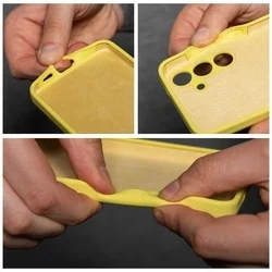 Telefontok Samsung Galaxy A57 5G - sárga szilikon hátlap tok-3