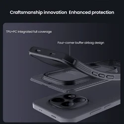 Telefontok Xiaomi Redmi Note 15 Pro+ Plus 5G - Nillkin csúsztatható kameravédős áttetsző / fekete hátlap tok-4