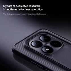 Telefontok Xiaomi Redmi Note 15 Pro 5G - Nillkin csúsztatható kameravédős áttetsző / fekete hátlap tok-2