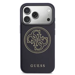 Telefontok iPhone 17 Pro - GUESS - Perforated Logo - MagSafe kompatibilis kék hátlap tok-2
