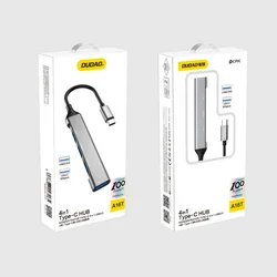 Dudao HUB adapter 4in1 USB-C - 4x USB-A (3 x USB2.0 / USB3.0) 6.3 cm fekete -5