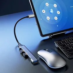 Dudao HUB adapter 4in1 USB-C - 4x USB-A (3 x USB2.0 / USB3.0) 6.3 cm fekete -4