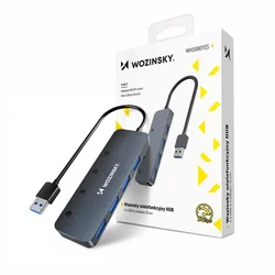 USB-A Hub Wozinsky WHS080YSS 4 x USB-A 3.0 egyedi kapcsolókkal, alumínium házzal, 30 cm-es kábel - szürke-6