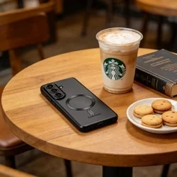  Telefontok Samsung Galaxy S26+ Plus - MagSafe kompatibilis átlátszó hátlap tok, fekete szilikon kerettel-3