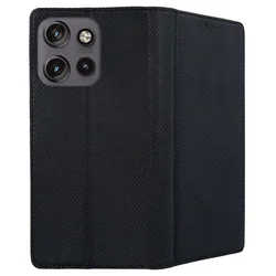 Telefontok Motorola Edge 70 5G - fekete mágneses szilikon keretes könyvtok-2