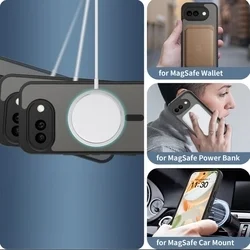 Telefontok Google Pixel 10a - Tech-Protect Magmat MagSafe kompatibilis áttetsző műanyag hátlap tok, fekete szilikon kerettel-3