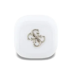 Guess 4G Metal Logo TWS - fehér vezeték nélküli stereo bluetooth headset, töltőtokkal-1