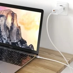 Kábel: Forever Core - Type-C (USB-C) / Type-C (USB-C) fehér kábel, 2m, 100W-4