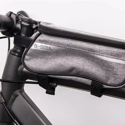 Biciklis tartó: Univerzális, vízálló kerékpárvázra szerelhető, szürke táska-2