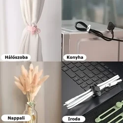 Kábelrendező - 6db vegyes színű, kábelrendező szilikon szalag-3