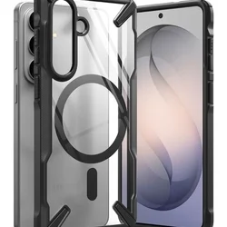 Telefontok Samsung Galaxy S26 - Ringke Fusion X Magnetic - Magsafe kompatibilis átlátszó ütésálló hátlap tok, fekete kerettel-3
