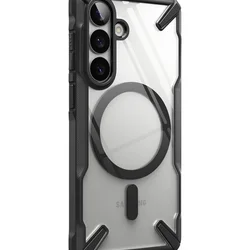 Telefontok Samsung Galaxy S26 - Ringke Fusion X Magnetic - Magsafe kompatibilis átlátszó ütésálló hátlap tok, fekete kerettel-4