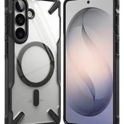 Telefontok Samsung Galaxy S26+ Plus - Ringke Fusion X Magnetic - Magsafe kompatibilis átlátszó ütésálló hátlap tok, fekete kerettel-1