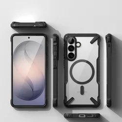 Telefontok Samsung Galaxy S26+ Plus - Ringke Fusion X Magnetic - Magsafe kompatibilis átlátszó ütésálló hátlap tok, fekete kerettel-2