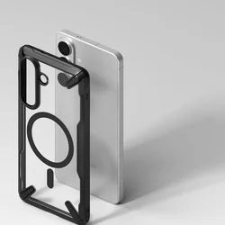 Telefontok Samsung Galaxy S26+ Plus - Ringke Fusion X Magnetic - Magsafe kompatibilis átlátszó ütésálló hátlap tok, fekete kerettel-6