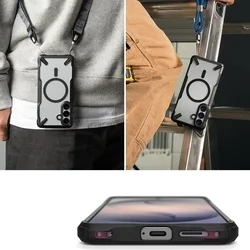 Telefontok Samsung Galaxy S26+ Plus - Ringke Fusion X Magnetic - Magsafe kompatibilis átlátszó ütésálló hátlap tok, fekete kerettel-8