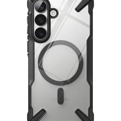 Telefontok Samsung Galaxy S26+ Plus - Ringke Fusion X Magnetic - Magsafe kompatibilis átlátszó ütésálló hátlap tok, fekete kerettel-9