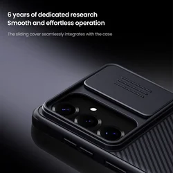  Telefontok Samsung Galaxy S26+ Plus - Nillkin csúsztatható kameravédős fekete hátlap tok ﻿-2