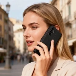 Telefontok Samsung Galaxy A57 5G - Tech- Protect Wallet - fekete bőr könyvtok, ráhajtófüllel ﻿-4