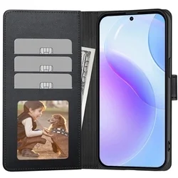 Telefontok Samsung Galaxy A37 5G - Tech- Protect Wallet - fekete bőr könyvtok, ráhajtófüllel ﻿-2