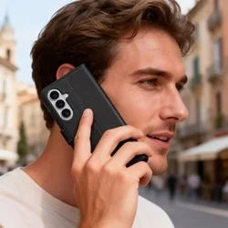 Telefontok Samsung Galaxy A37 5G - Tech- Protect Wallet - fekete bőr könyvtok, ráhajtófüllel ﻿-7