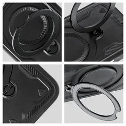 Telefontok iPhone 17e - FROST ARMOR fekete szilikon tok, kitámasztó ujjgyűrűvel-7