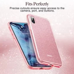 iPhone 11 PRO Telefontok - ESR MakeUp Glitter rose gold szilikon hátlap tok-1