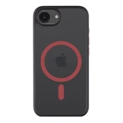 Telefontok iPhone 17e - Tactical MagForce - MagSafe kompatibilis fekete / piros műanyag hátlap tok-1