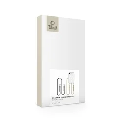 Telefontok iPhone 17e - Tech-Protect Flexair Chain - MagSafe kompatibilis átlátszó műanyag hátlap tok + arany/fekete nyakba akasztó-5