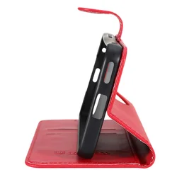 Telefontok Honor Magic8 Lite - Tactical Field piros szilikon keretes könyvtok mágneses ráhajtófüllel-1