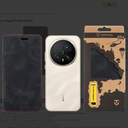 Telefontok Honor Magic8 Pro - Tactical Xproof fekete szilikon keretes mágneses könyvtok-3