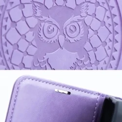 Telefontok Samsung Galaxy S26 Ultra - MEZZO bagoly mintás lila mágneses szilikon keretes könyvtok-5