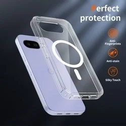 Telefontok Google Pixel 10a - Tech-Protect Flexair Hybrid - MagSafe kompatibilis átlátszó műanyag hátlap tok, szilikon kerettel-2