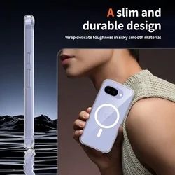 Telefontok Google Pixel 10a - Tech-Protect Flexair Hybrid - MagSafe kompatibilis átlátszó műanyag hátlap tok, szilikon kerettel-3