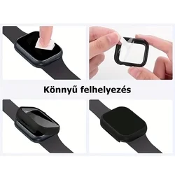 Okosóra védő tok - Aplpe Watch  4 / 5 / 6 / SE / SE 2 / SE 3 (40mm) - fekete, 360°-os műanyag védő tok-2