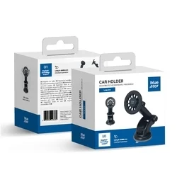 Autós telefontartó Bluestar - univerzális tapadókorongos, Magsafe kompatibilis, teleszkópos fekete autóstartó-5