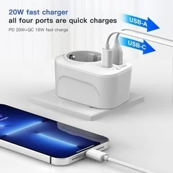 Telefon töltő: Tech-Protect TA100 - US / EU átalakító hálózati töltőfej, fehér-4