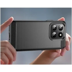Telefontok Honor X7d - Carbon Fiber - fekete szilikon hátlap tok-2