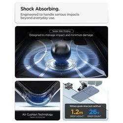 Telefontok Samsung Galaxy S26 Ultra - SPIGEN OPTIK ARMOR csúsztatható kameravédős kék hátlap tok-6