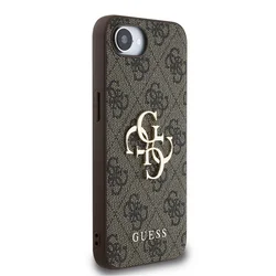 Telefontok iPhone 17e - Guess 4G Metal Logo - barna hátlap tok-3