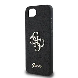 Telefontok iPhone 17e - Guess Fixed Glitter 4G Metal Logo - fekete hátlap tok-4