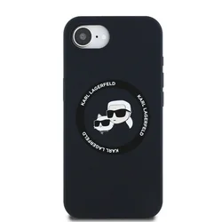 Telefontok iPhone 17e - Karl Lagerfeld és Choupette - MagSafe kompatibilis fekete hátlap tok-2