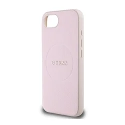 Telefontok iPhone 16e - Guess Grained Classic Logo - pink hátlap tok-1
