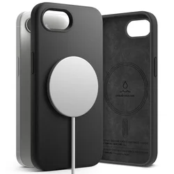 Telefontok iPhone 17e - RINGKE SILICONE MAGNETIC MAGSAFE fekete hátlap tok-2